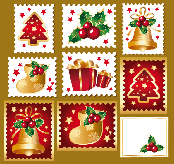 free vector Christmas ornaments around the product vector